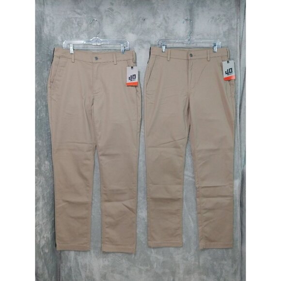 Duluth Trading Pants Mens 34x34 Beige Khaki Flex Twill Slim Fit Straight Leg